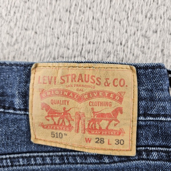 Levi's 510 Jeans Mens 28x30 Blue Skinny Fit Stretch Denim Contemporary Style - Picture 16 of 16